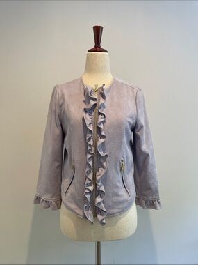 Nanette Lepore Lavender Ruffle Zip Front Jacket EUC - size 2